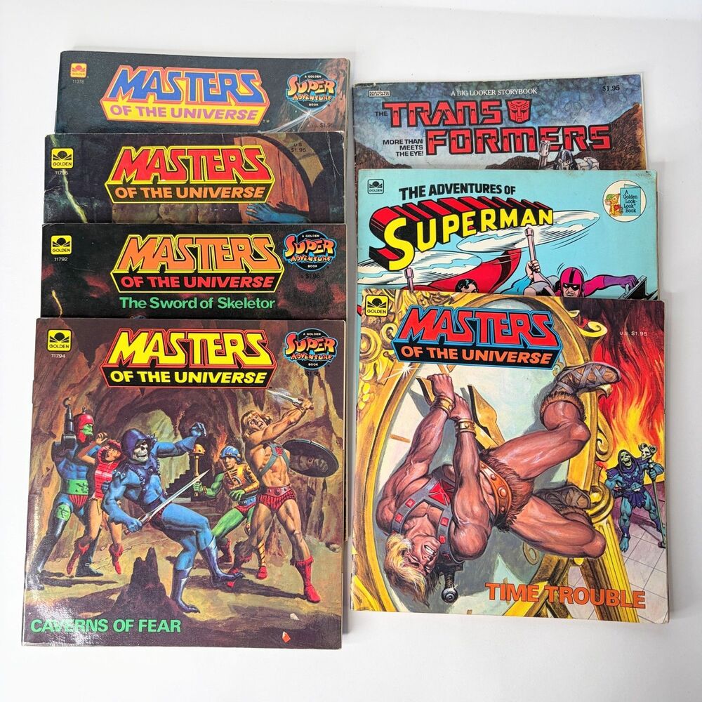 Vintage Masters Of The Universe Golden Book 1980s Super Adventure MOTU Lot of 7